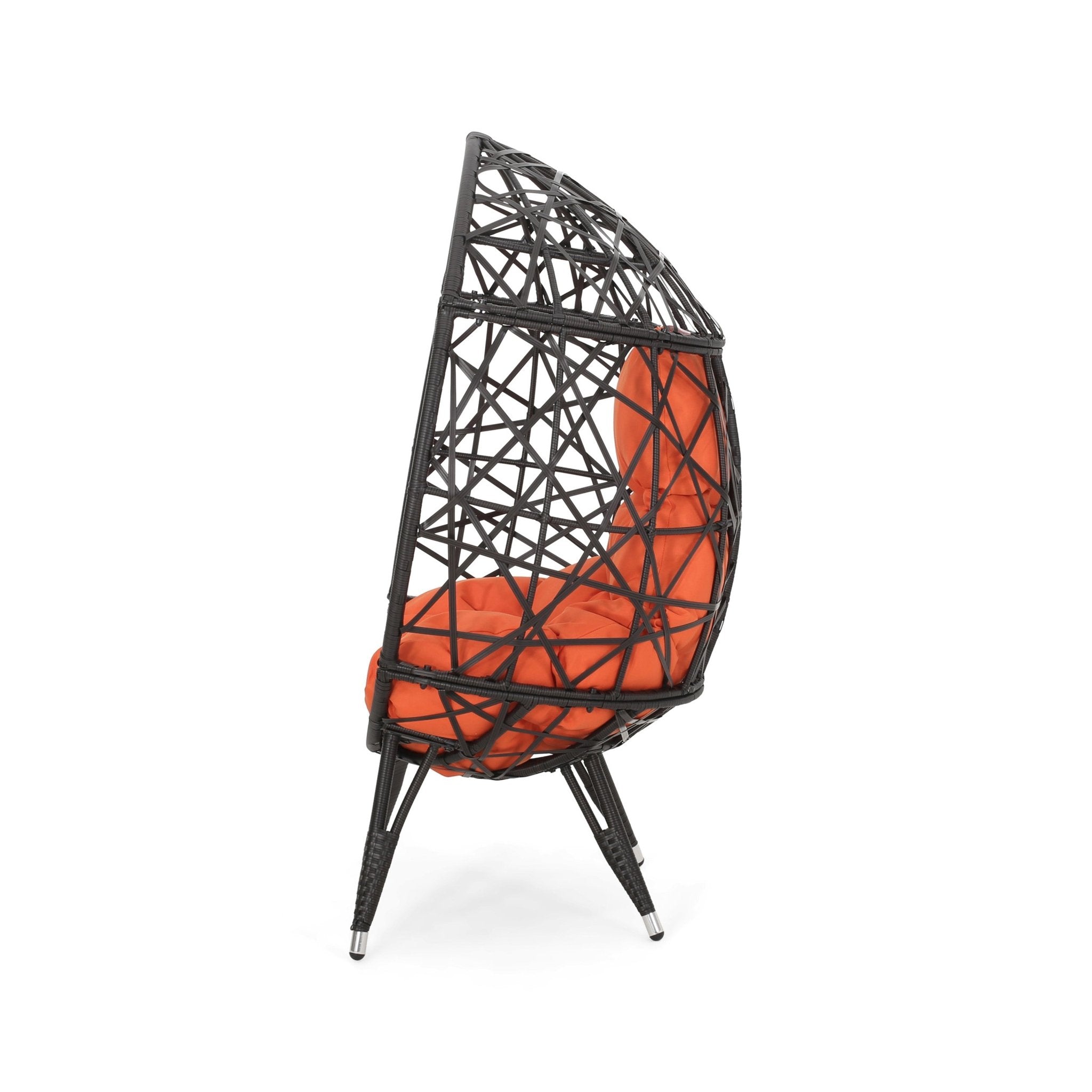 Outdoor Wicker Teardrop Chair with Cushion - Outdoor Seating
