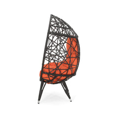 Outdoor Wicker Teardrop Chair with Cushion - Outdoor Seating