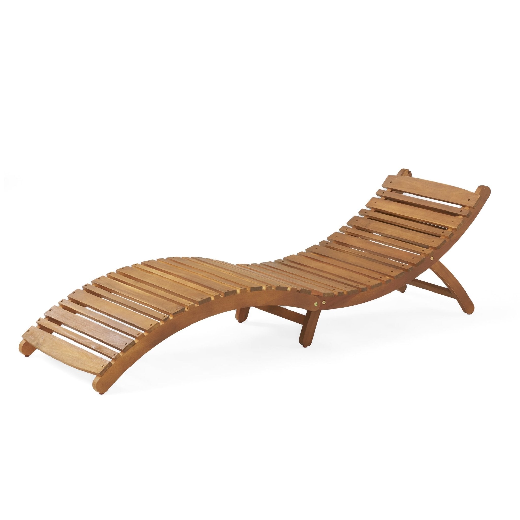 Outdoor Wood Folding Chaise Lounge - Outdoor Seating