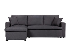 Paisley Linen Sleeper Sectional Sofa Reversible with Storage Chaise - Sofas