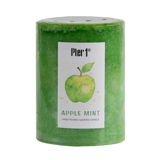 Pier-1-Apple-Mint-3x4-Mottled-Pillar-Candle-Pillar-Candles