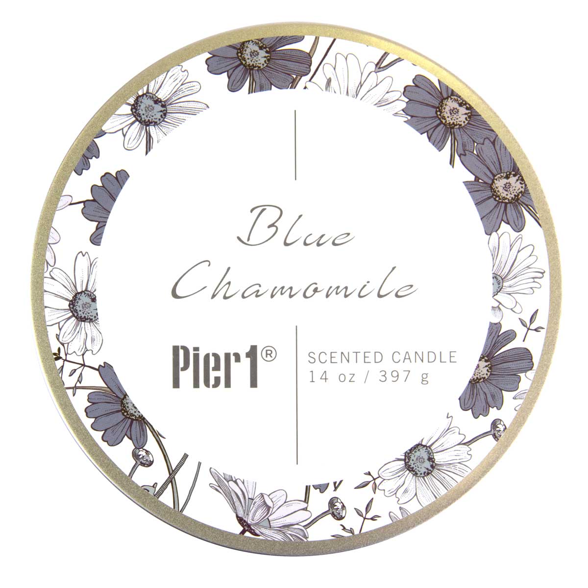 Pier 1 Blue Chamomile 14oz Filled 3-Wick Candle - 3-Wick Candles
