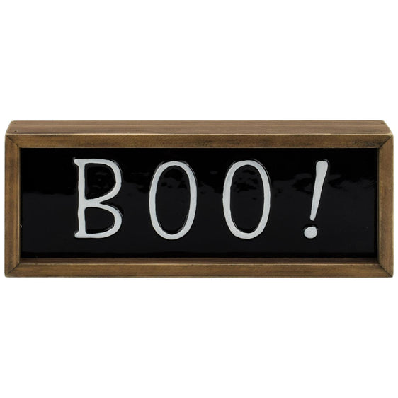 Pier 1 Boo! Wood Frame Table Top Sign - Pier 1