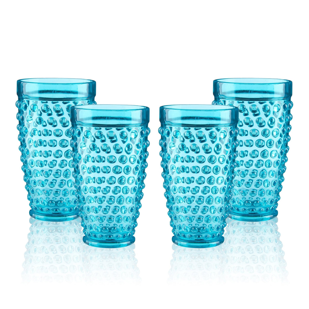 Pier 1 Emma Aqua Acrylic 18 oz Drinking Glasses, Set of 4 - Drinkware Sets