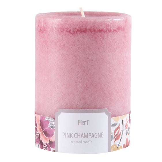 Pier-1-Pink-Champagne-3X4-Mottled-Pillar-Candle-Pillar-Candles