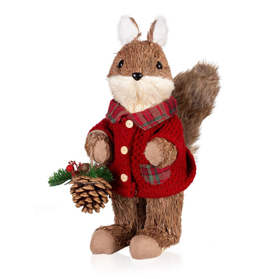 Pier-1-Standing-Woodland-Squirrel-With-Pinecone-Christmas-Decor