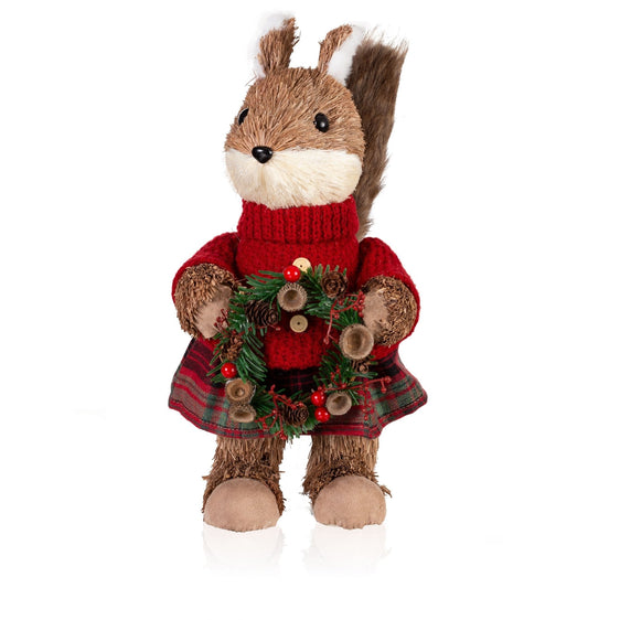Pier-1-Standing-Woodland-Squirrel-With-Wreath-Christmas-Decor