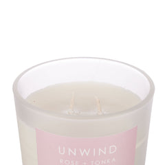 Pier 1 Unwind Rose & Tonka Aromatherapy 9.5 oz Candle - Jar Candles