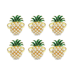 Pineapple Napkin Rings, Set of 6 - Napkin Rings