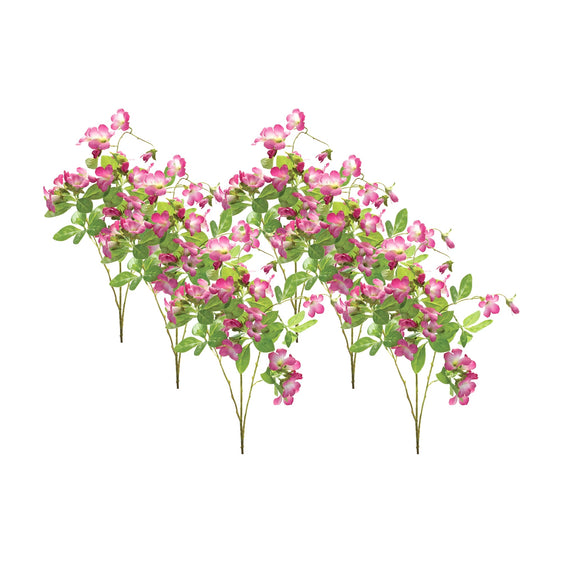 Pink-Floral-and-Bud-Spray,-Set-of-6-Faux-Florals
