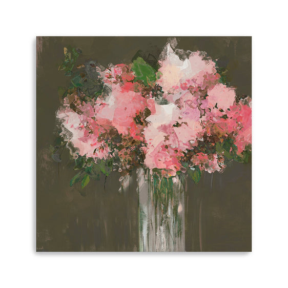 Pink Peonies in a Vase Canvas Giclee - Wall Art
