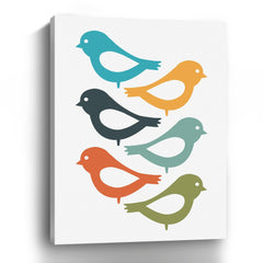 Playful Birds Canvas Giclee - Wall Art