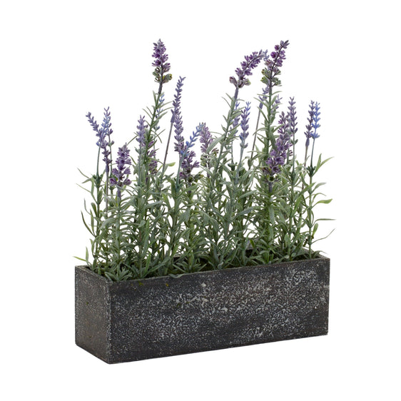 Potted Lavender Flower Box Arrangement, Set of 2 - Faux Florals