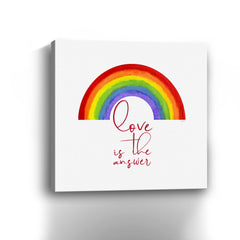 Rainbow and Sentiment IV Love Canvas Giclee - Wall Art