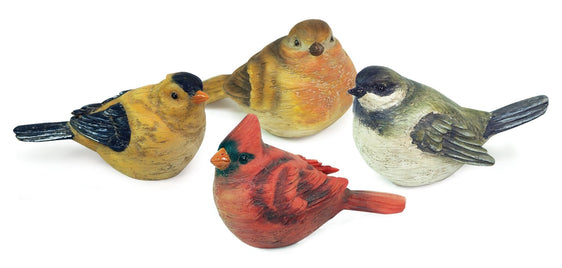 Realistic Painted Tabletop Bird Figurine, Set of 12 - Decor