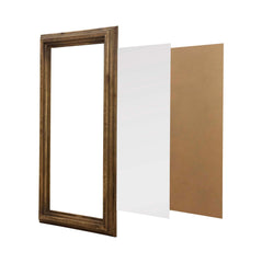 Rectangular Natural Beveled Wood Framed Wall Mirror - Mirrors
