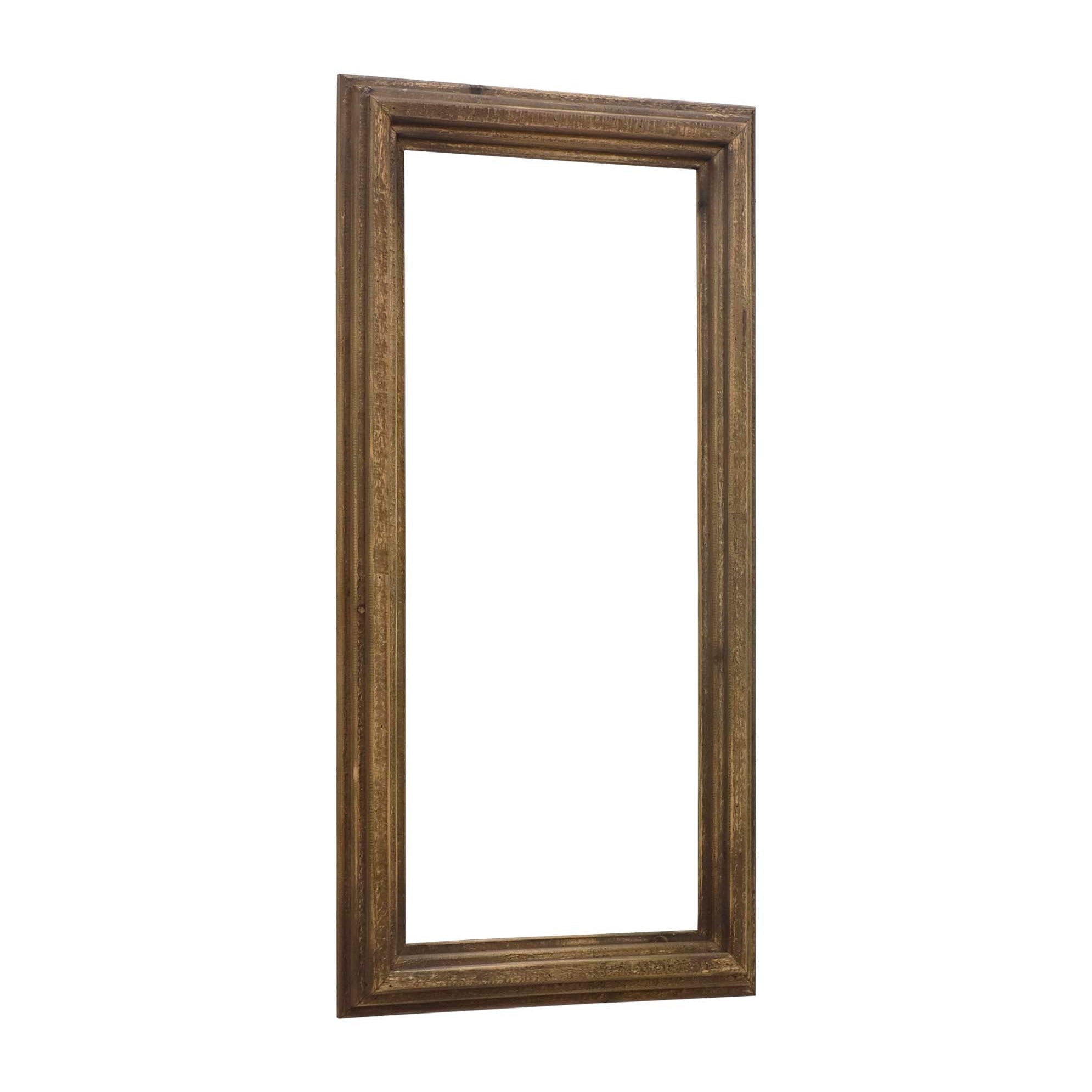 Rectangular Natural Beveled Wood Framed Wall Mirror - Mirrors