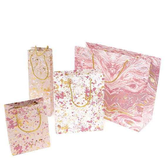Recycled-Paper-Bag-/-Set-of-7-Pcs-/-Shades-of-Pink-Gift-Bags