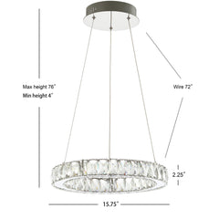 Reese Adjustable Integrated LED Metal/Crystal Pendant Pendant - Pendant Lights