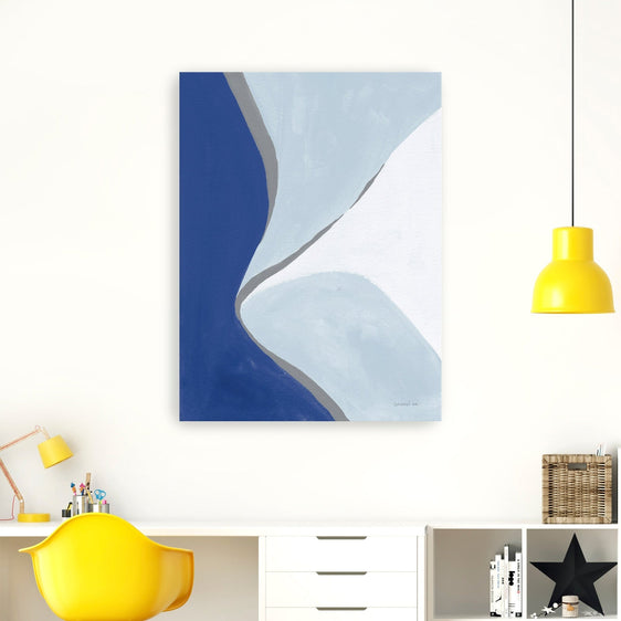 Retro Abstract III Blue Canvas Giclee - Wall Art