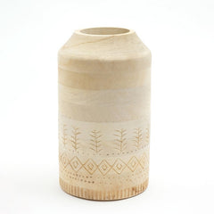 Rooh Mango Wood Vase with Engraving - Vases