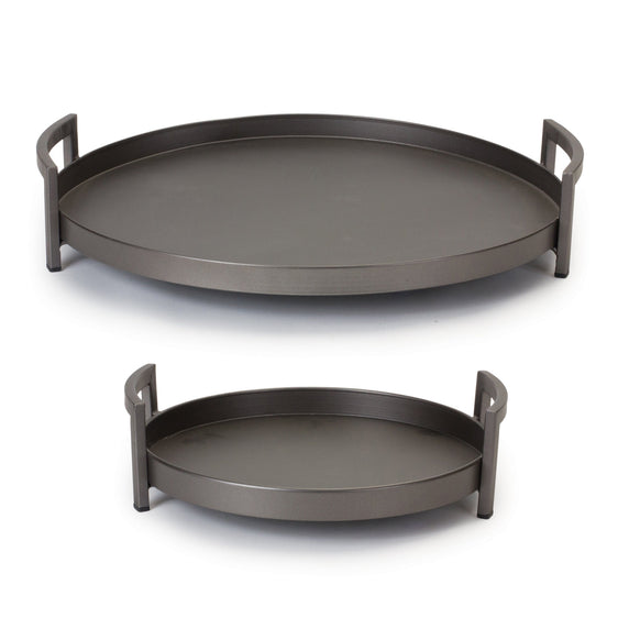 Round Metal Tray, Set of 2 - Decorative Trays