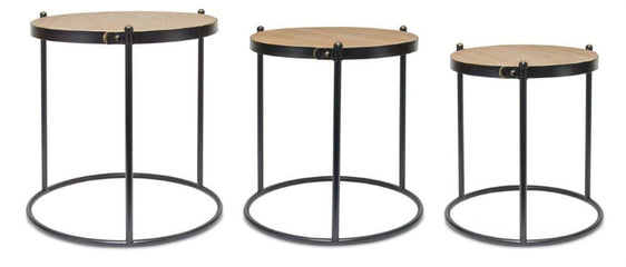 Round-Wood-and-Metal-Accent-Table-(Set-of-3)-End-Tables