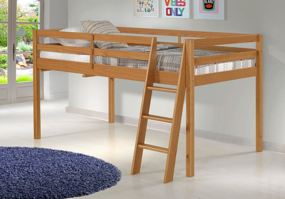 Roxy Twin Wood Junior Loft Bed, Cinnamon - Children's Furniture