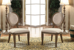 Rustic Dining Chairs with Padded Fabric Seat, Set of 2 - Dining Chairs