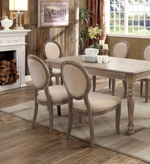 Rustic Dining Chairs with Padded Fabric Seat, Set of 2 - Dining Chairs