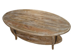Rustic - Reclaimed Oval Coffee Table, Driftwood - Coffee Tables