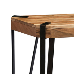Ryegate Natural Live Edge Solid Wood with Metal End Table, Natural - End Tables