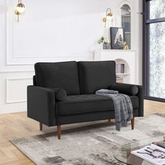 Sade 57.1 Upholstered Sofa Couch with Bolster Pillows - Sofas