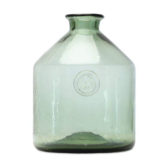 Sage Glass Bottle Neck Vase 7" - Vases