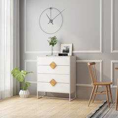 Sanctuary 4 Drawers Dresser with Special Shape Square Handle Design - Dressers