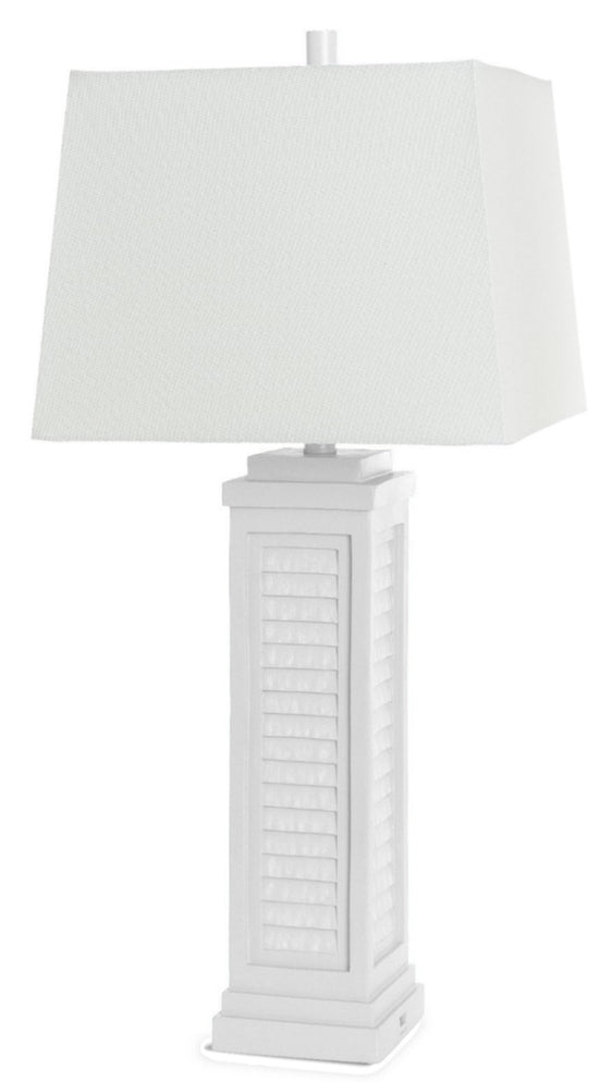 Shutter-32-Inch White Poly Resin Shutter Coastal Table Lamp (set of 2) - Table Lamps