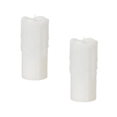 Simplux Designer Led Dripping Candle with Moving Flame and Remote 3" x7", Set of 2 - Candles