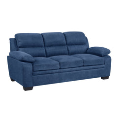 Sofa with Textured Fabric Upholstered and Solid Wood Frame - Sofas