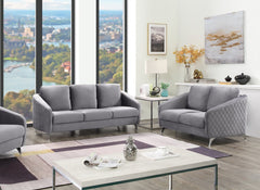 Sofia Velvet Living Room Set with Sofa and Loveseat - Sofas