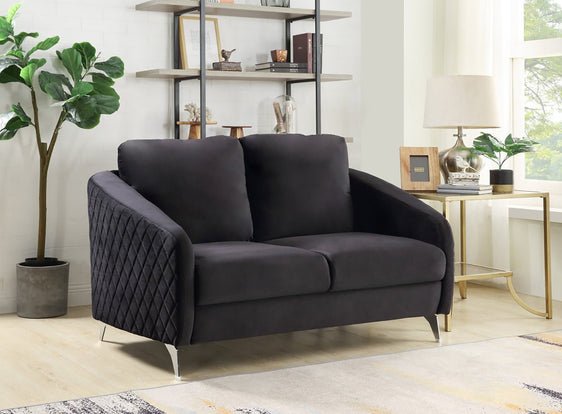 Sofia Velvet Loveseat Couch Modern Chic - Sofas