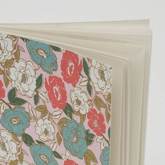 Soft Cover Notebook / Peach & Blue - Storage and Organization