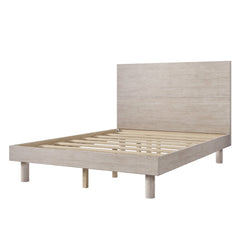 Solid Wood Grain Platform Bed Frame - Beds