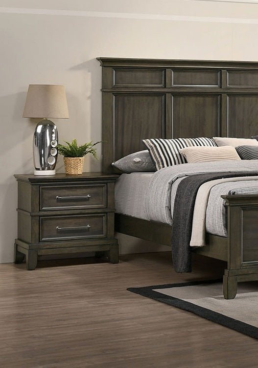 Solid Wood Nightstand with Pewter Bar Pulls - Nightstands