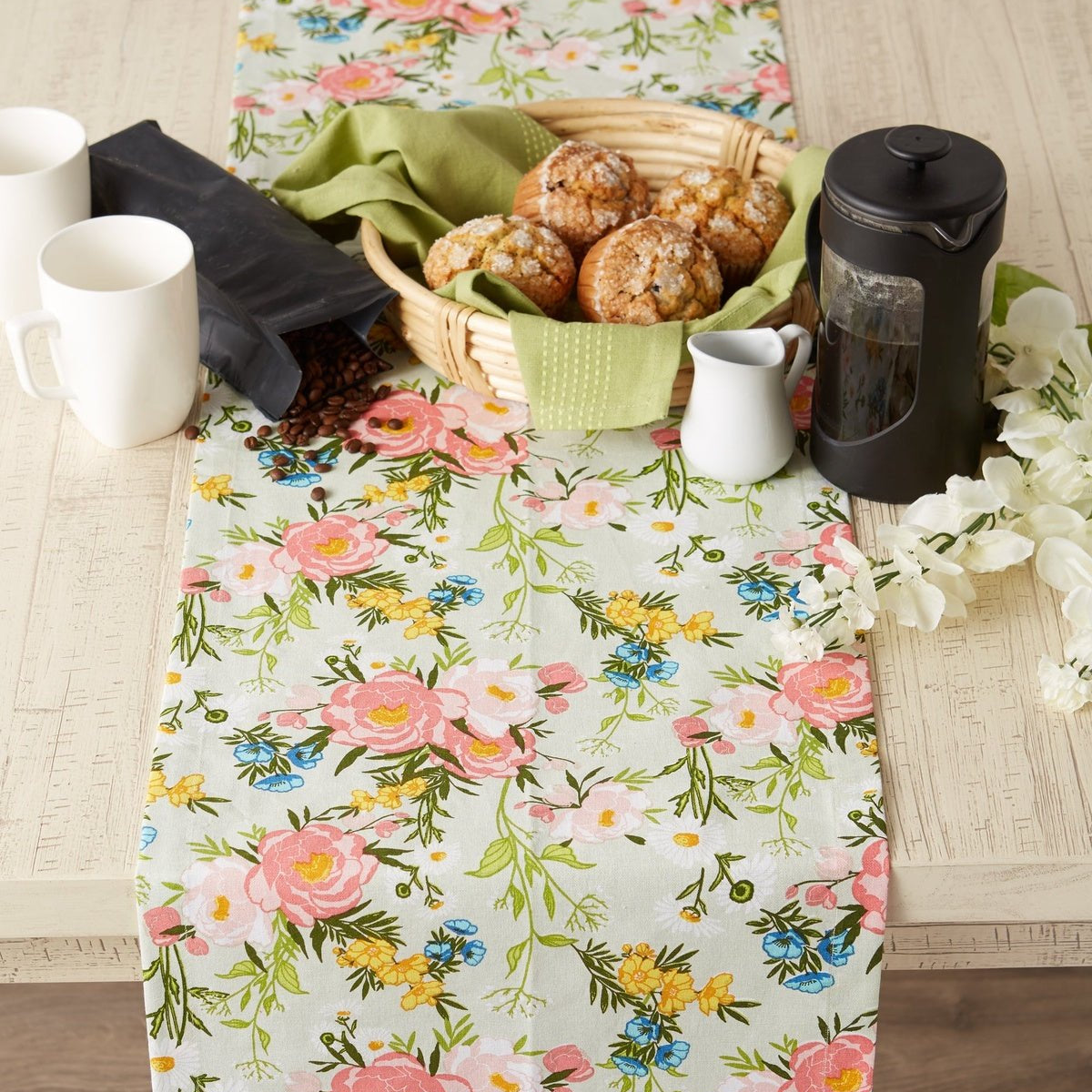 Spring Bouquet Print Table Runner 14x108 - Table Runners
