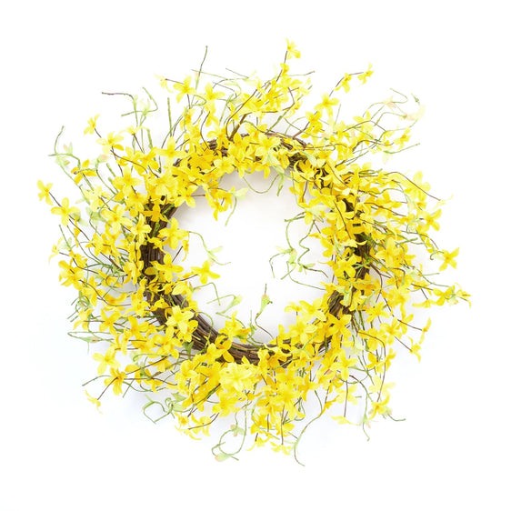 Spring Forsythia and Twig Wreath 21.75" - Wreaths