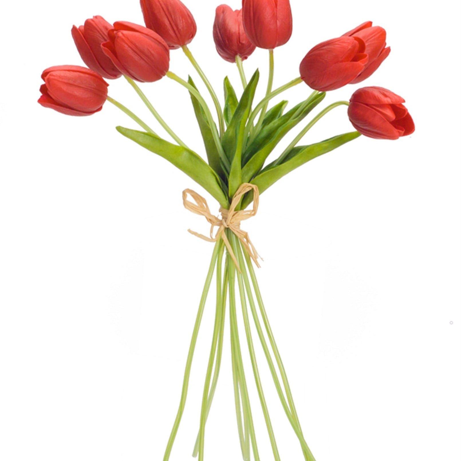 Spring-Red-Tulip-Bundles,-Set-of-6-Faux-Florals