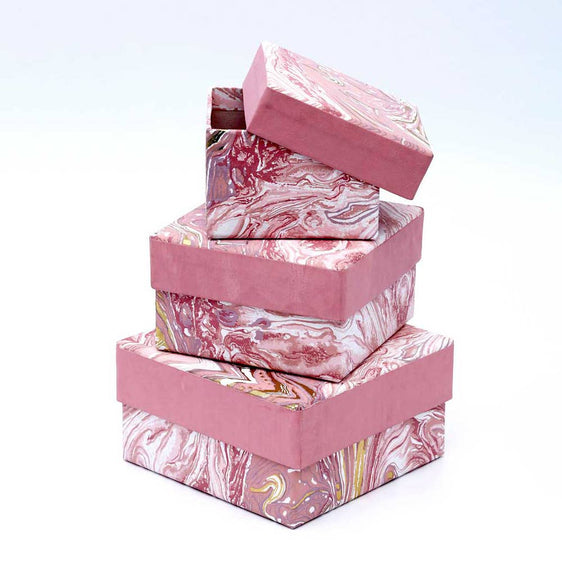 Square-Box-/-Set-of-3-Pcs-/-Pink-Decorative-Accessories