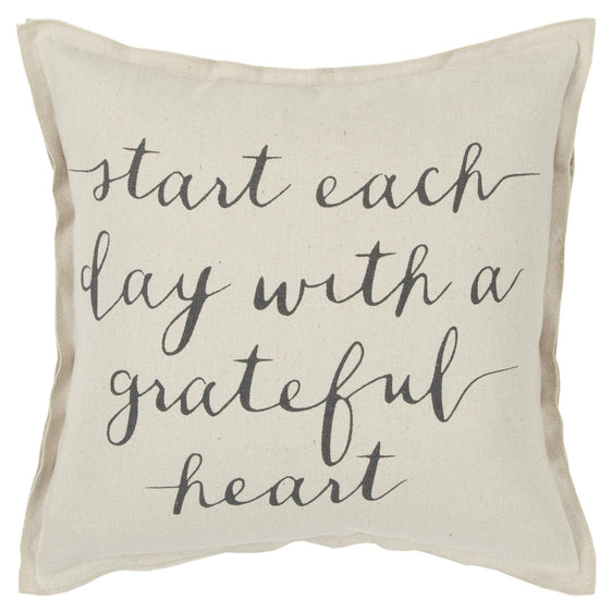 Start Each Day With A Grateful Heart Pillow - Decorative Pillows