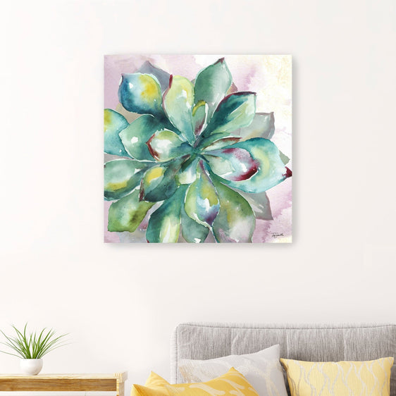 Succulent Watercolor I Canvas Giclee - Wall Art