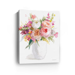 Sunday Bouquet I Neutral Canvas Giclee - Wall Art